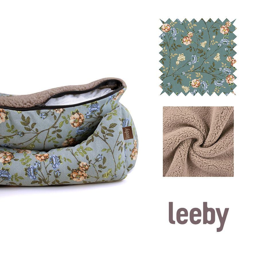 Leeby Cuna Desenfundable Turquesa de Flores para perros, , large indicador imagen numero 5