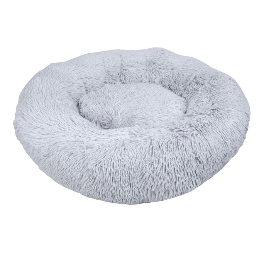 Leeby Cama Redonda Antiestr&eacute;s de Pelo Gris para perros, , large Imagen numero 1