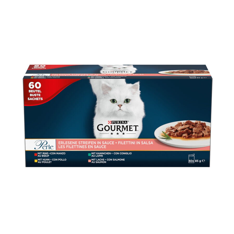 60 uds. de 85 g Gourmet Perle Finas L&aacute;minas en salsa sobres para gatos, , large indicador imagen numero 2