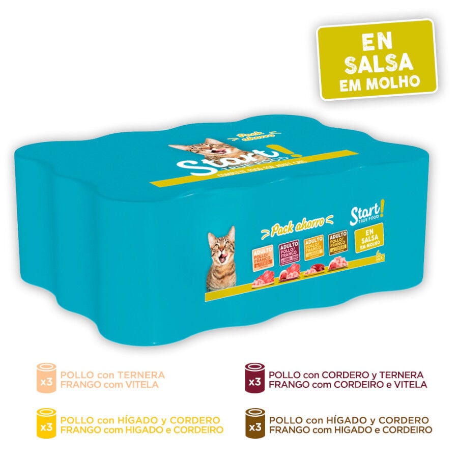12 latas x 400 g Start Multipack de Carne en Salsa para Gatos, , large Imagen numero 2