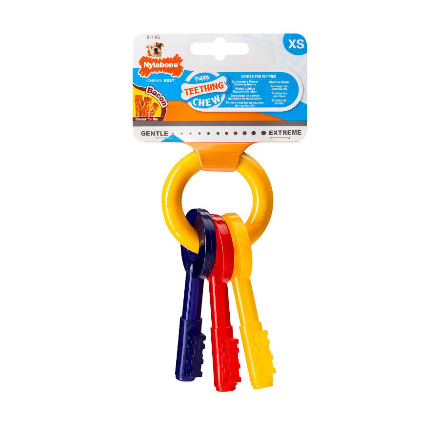 Nylabone Llaves Mordedor Sabor a Bacon para cachorros, , large Imagen numero 1