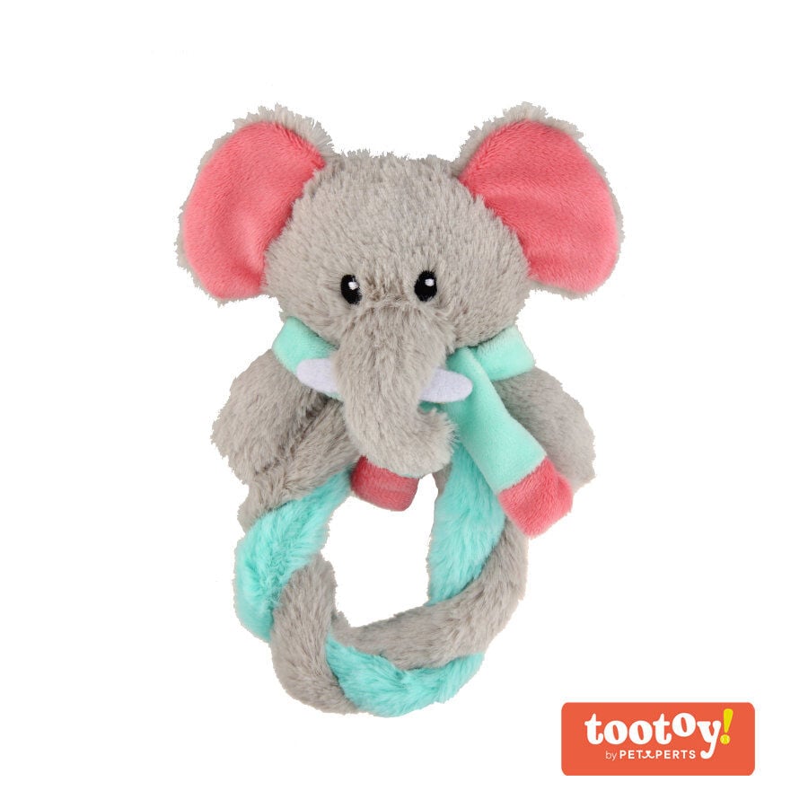 Tootoy! Puppy Elephant Ring Cuddler peluche para perros, , large Imagen numero 1