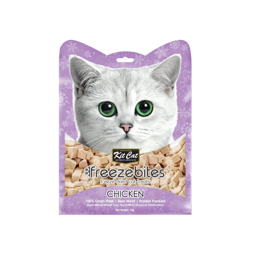 15 g Kit Cat FreezeBites Pollo Snack Liofilizado para gatos, , large Imagen numero 1