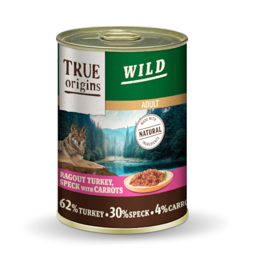 400 g True Origins Wild Adult Dados de Pavo con Speck y Zanahorias lata para perros, , large Imagen numero 1
