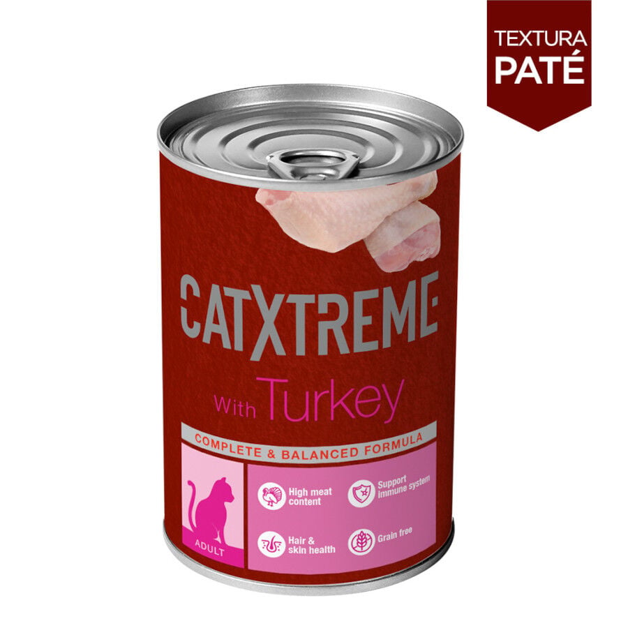 395 g Catxtreme Pavo en pat&eacute; lata para gatos, , large Imagen numero 2
