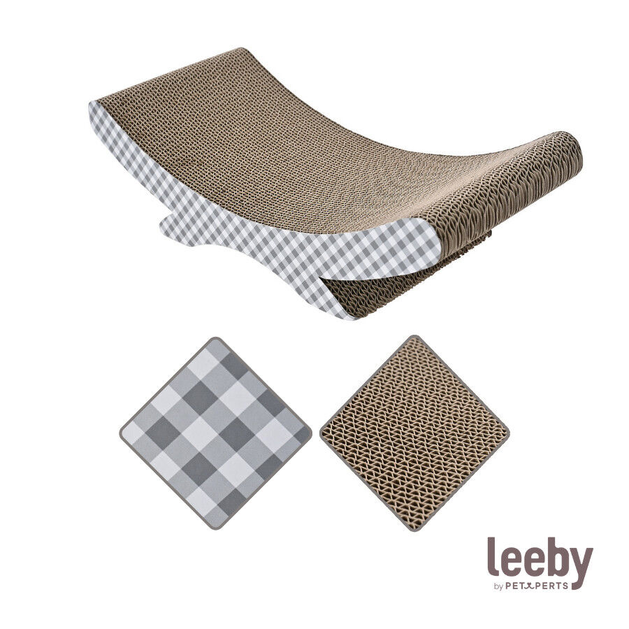 Leeby Remy Rocker rascador de cart&oacute;n horizontal con estampado vichy para gatos, , large indicador imagen numero 8