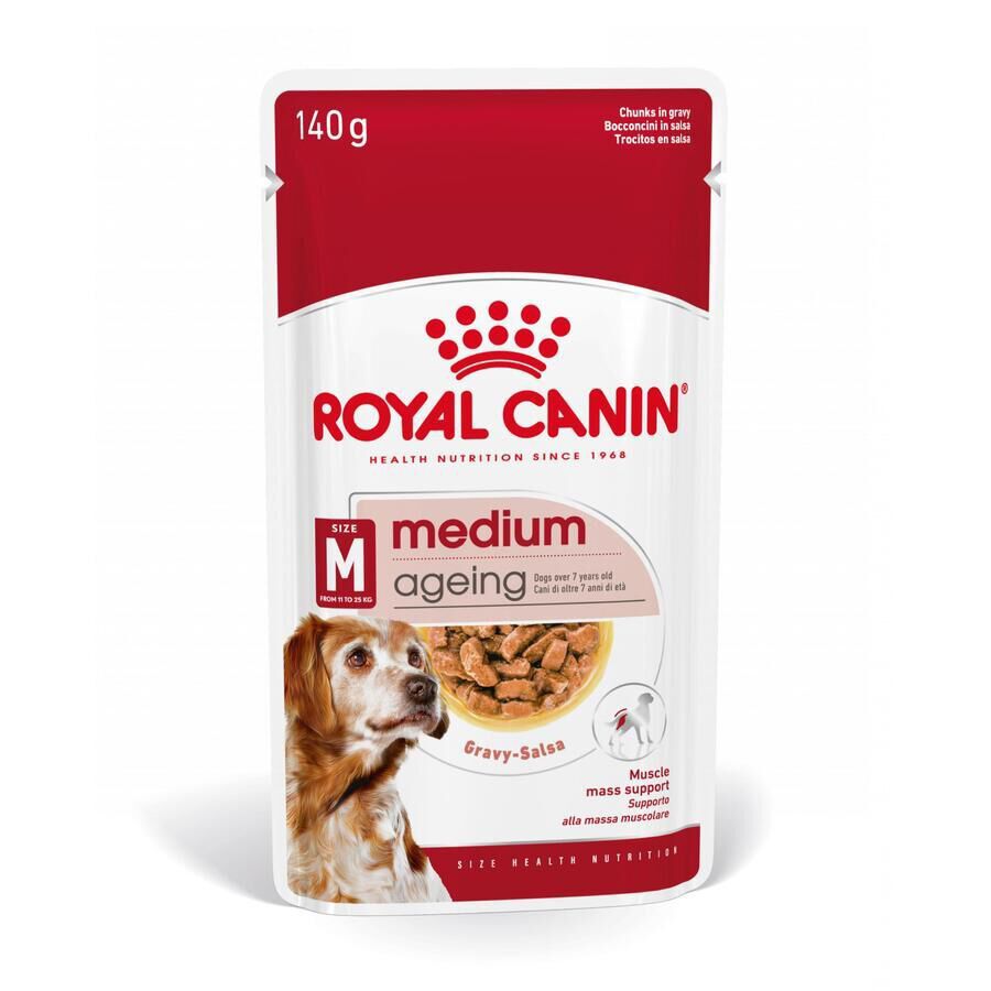 140 g Royal Canin Medium Ageing sobre en salsa para perros&nbsp;senior, , large indicador imagen numero 1