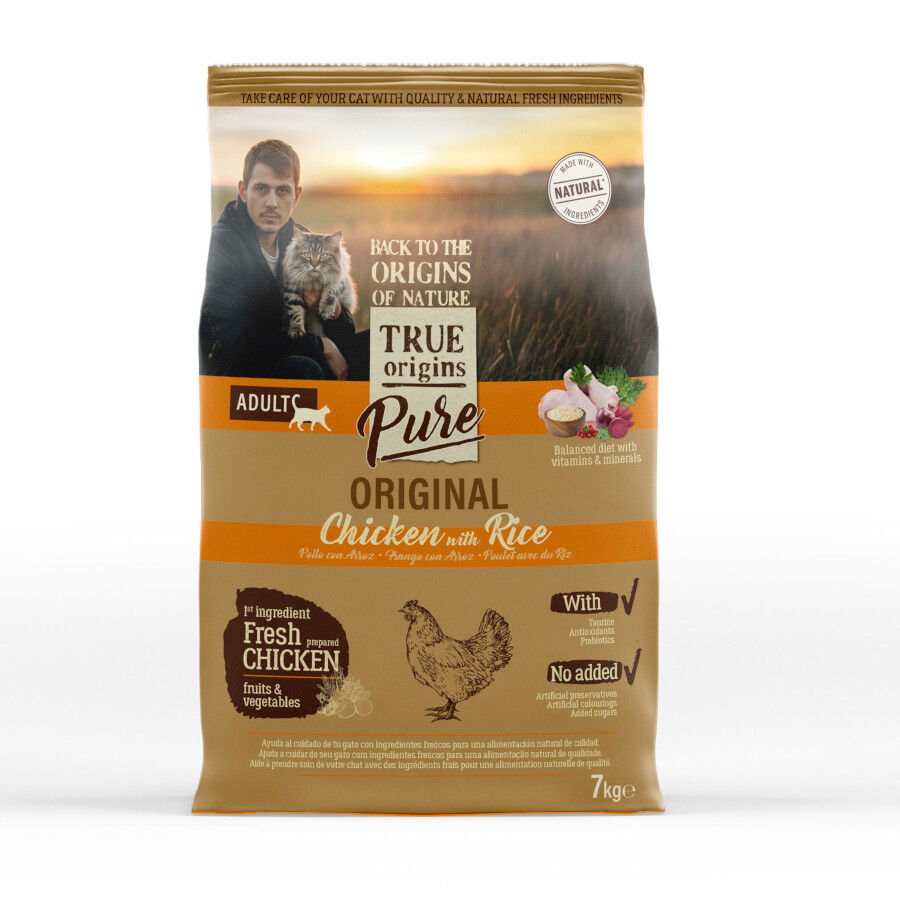 7 kg True Origins Pure Adult Pollo pienso para gatos, , large indicador imagen numero 1