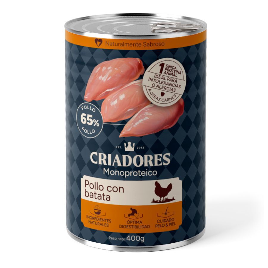 400 g Criadores Monoproteico Pollo y Batata Lata para perros, , large indicador imagen numero 1