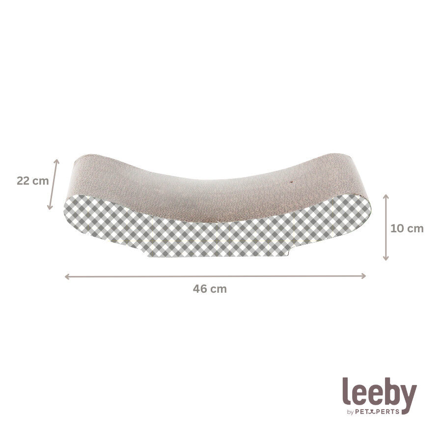 Leeby Remy Rocker rascador horizontal de cart&oacute;n con estampado a cuadros para gatos, , large indicador imagen numero 4