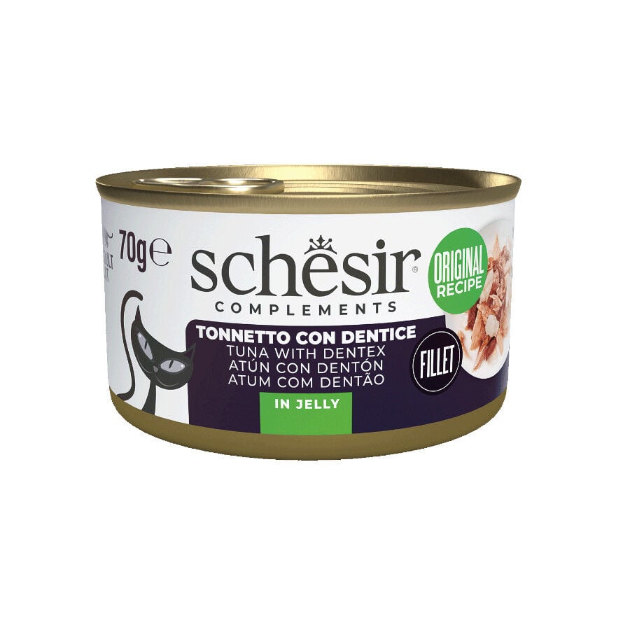 70 g Schesir At&uacute;n con Denton en Gelatina lata para gatos, , large Imagen numero 1