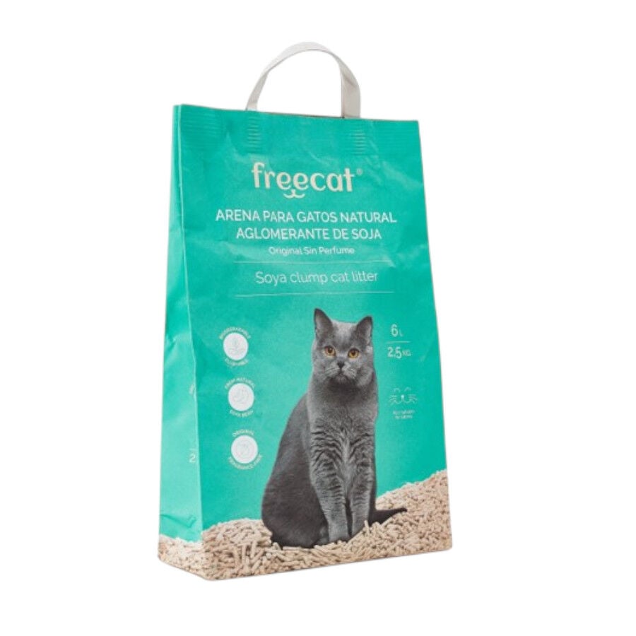 6 L Freecat Arena Aglomerante Natural Soja Original para gatos, , large Imagen numero 1