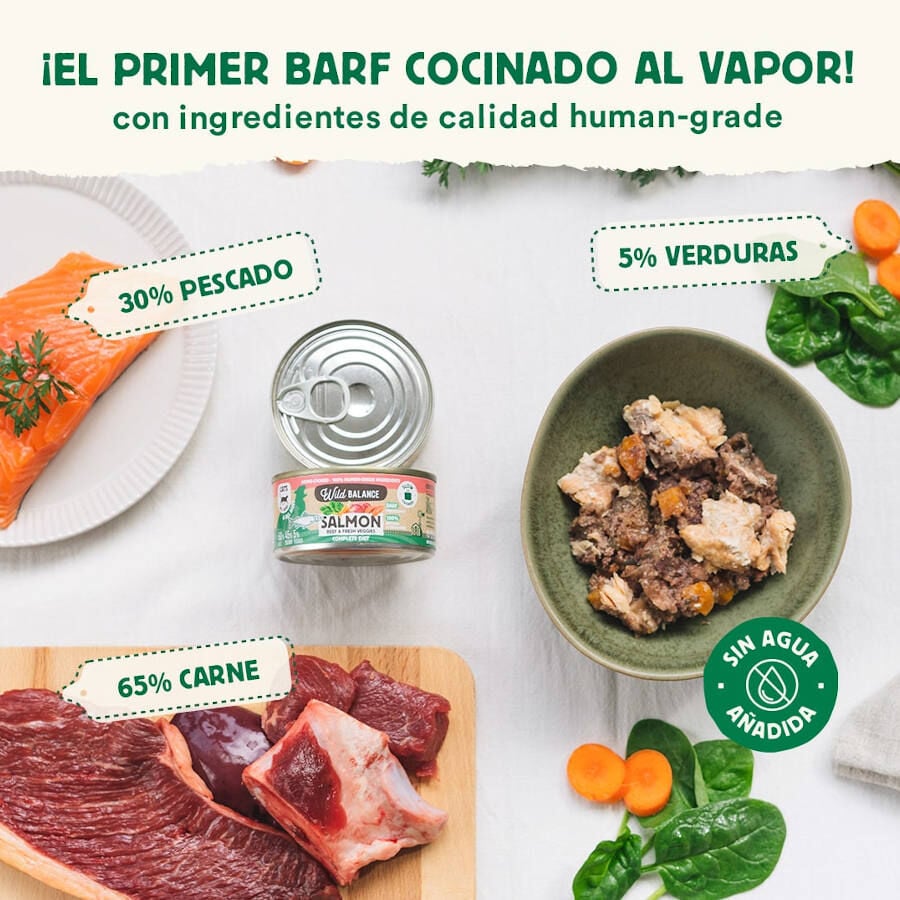 120 g Wild Balance BARF Salm&oacute;n y Ternera lata para gatos, , large Imagen numero 2