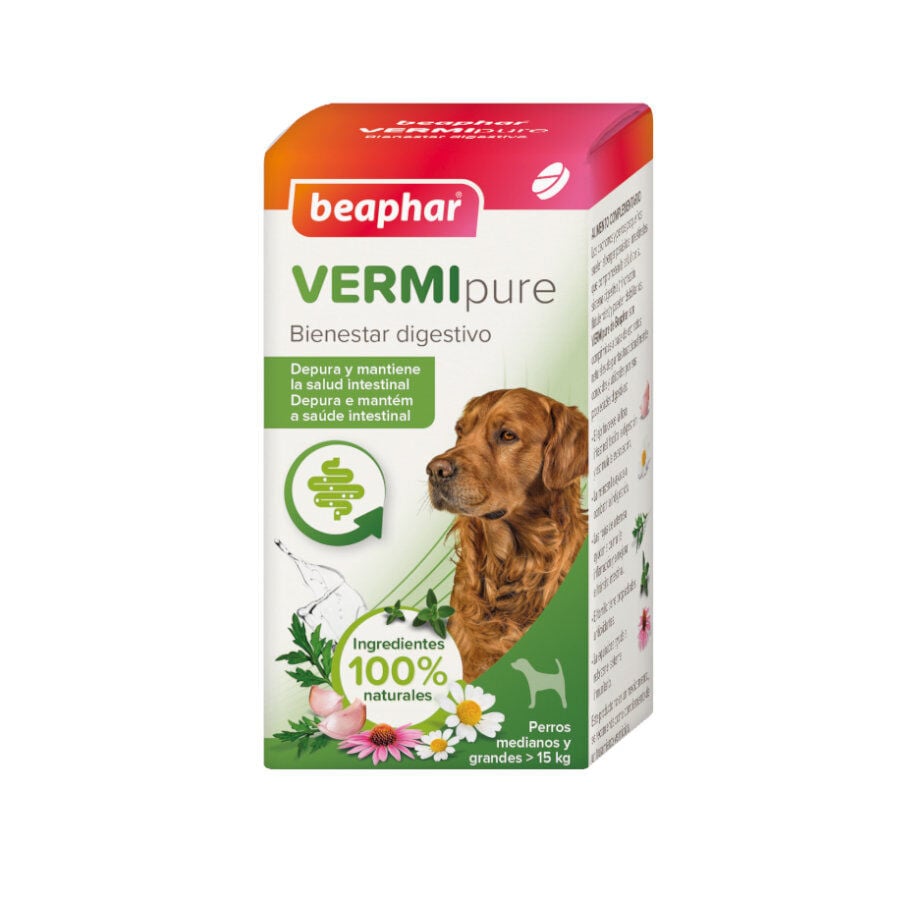 Beaphar Vermipure Repelente Interno Natural en comprimidos para perros medianos y grandes, , large Imagen numero 1