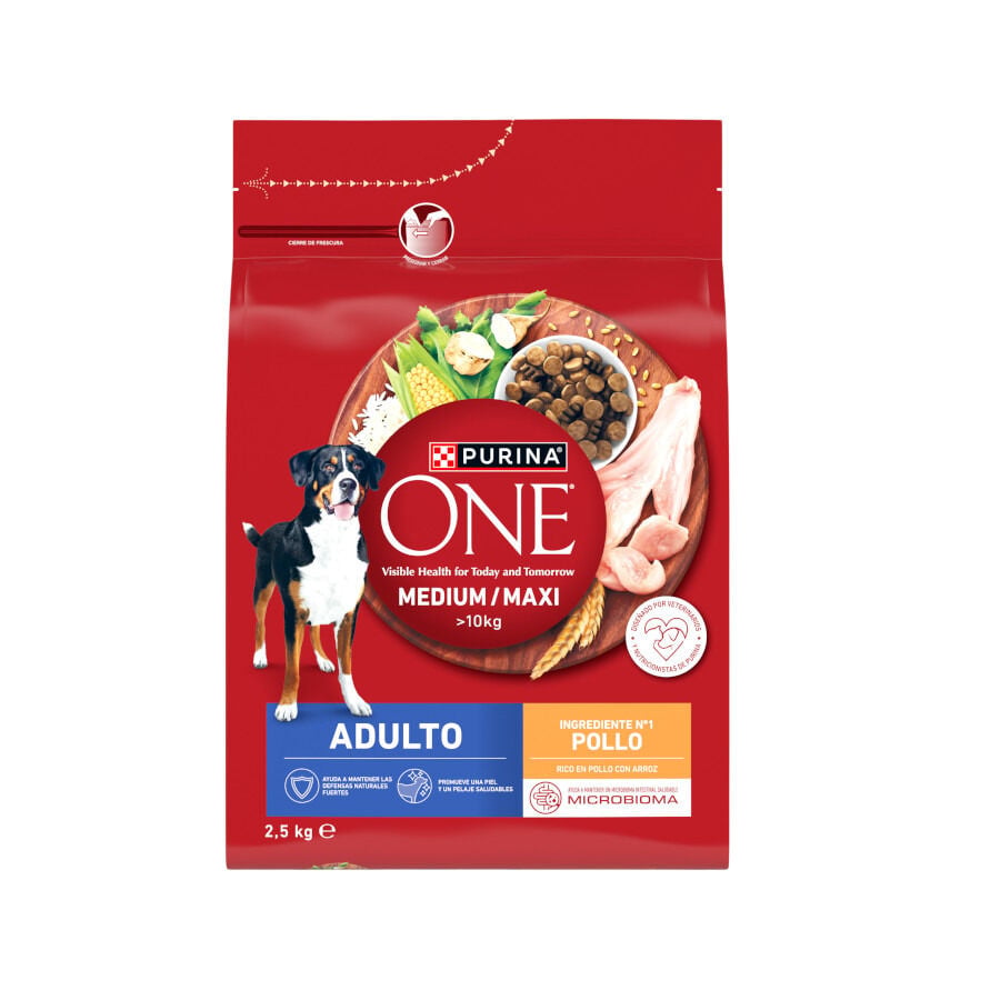 2,5 kg Purina One Pienso Pollo para perros adultos, , large indicador imagen numero 1