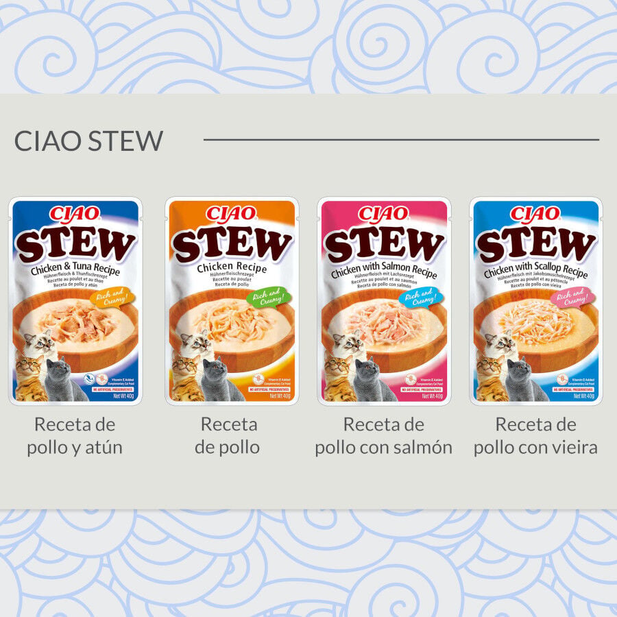 40 g Churu Stew Estofado de Pollo y At&uacute;n sobre para gatos, , large indicador imagen numero 4