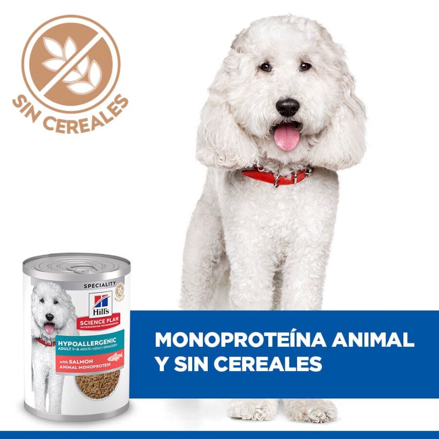 363 g Hill's Science Plan Hypoallergenic Alimento H&uacute;medo con Salm&oacute;n para Perros Adultos, , large indicador imagen numero 3