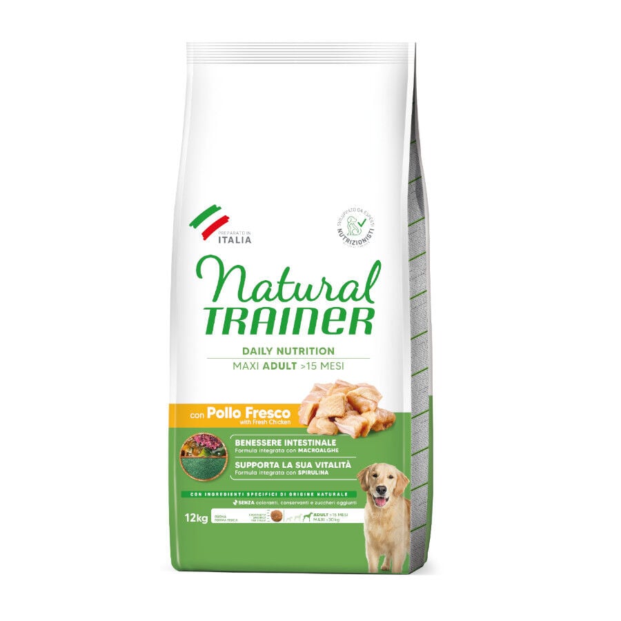 12 kg Natural Trainer Adult Maxi Pollo pienso para perros , , large indicador imagen numero 1