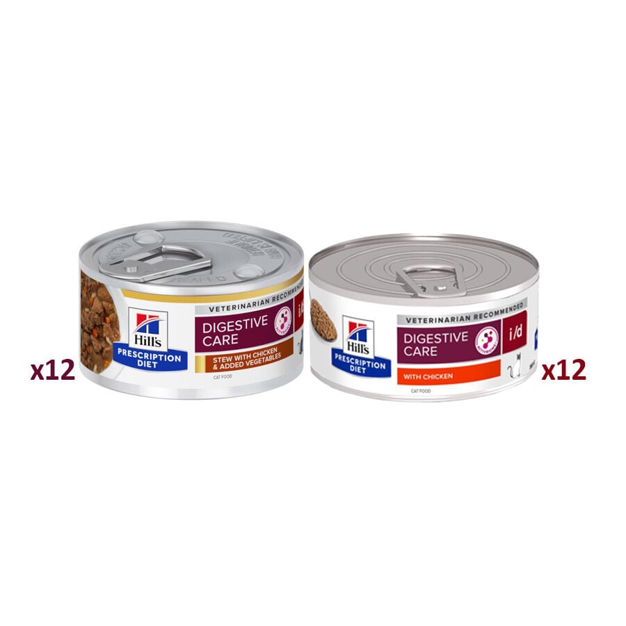 Hill's Prescription Diet Digestive Care Pollo y Pollo con Verduras latas para gatos