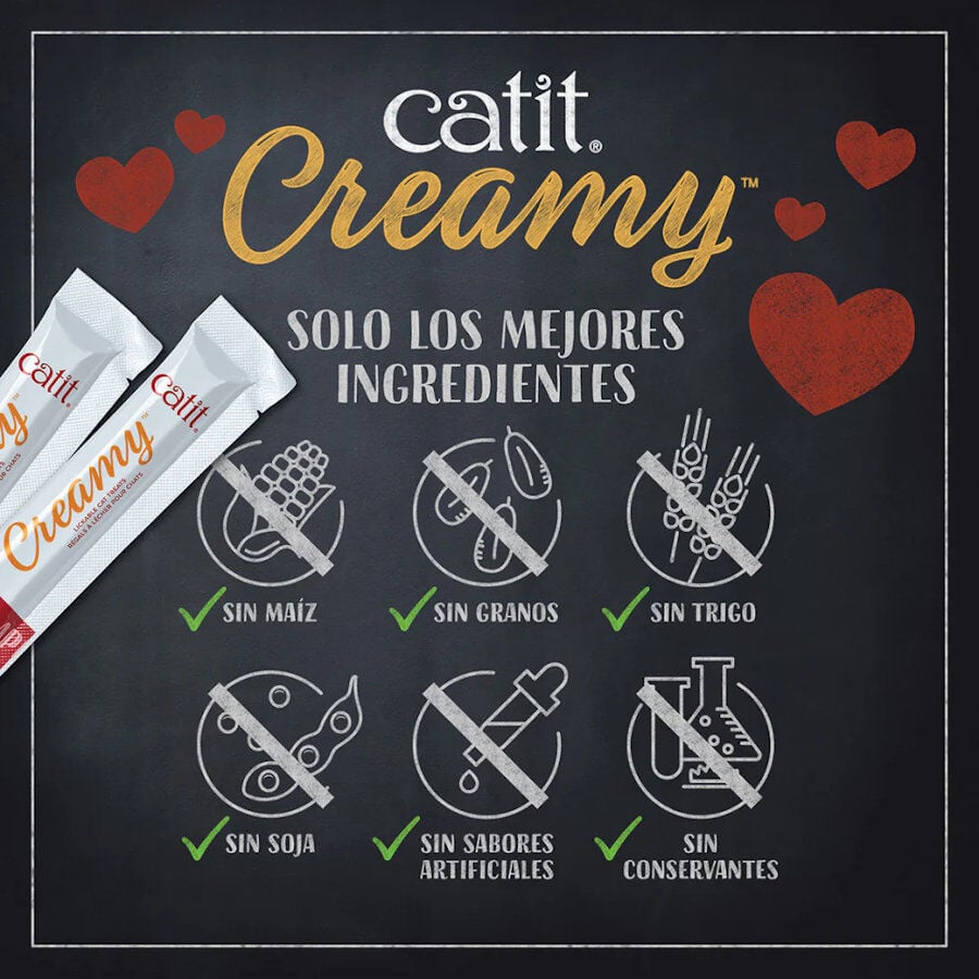 4 sobres x 10 g Catit Creamy Snack L&iacute;quido de Pollo para gatos, , large indicador imagen numero 5
