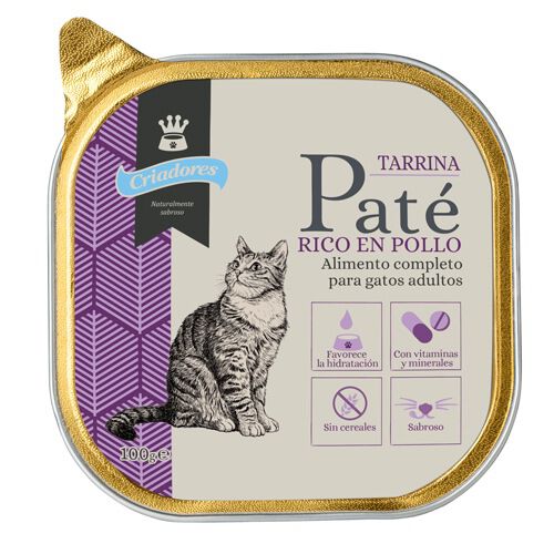Criadores Adulto Pollo en pat&eacute; tarrina para gatos 