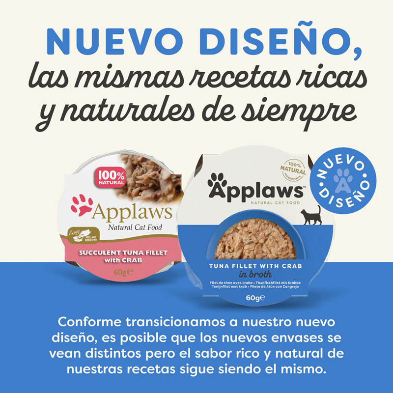 60 g Applaws At&uacute;n y Cangrejo tarrina para gatos, , large indicador imagen numero 2
