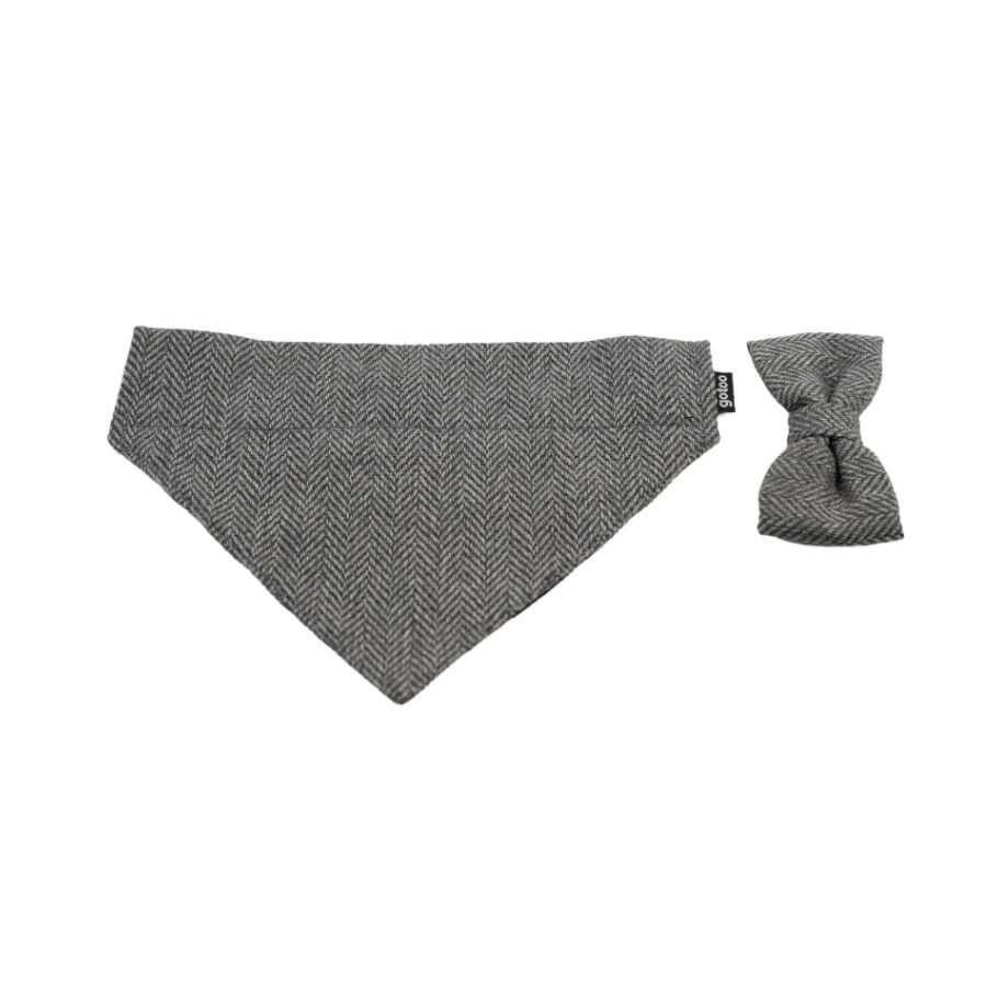 Gotoo Set Bandana y Pajarita espiga gris para perros, , large indicador imagen numero 1