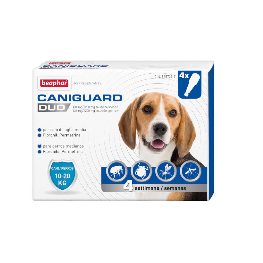 Beaphar Caniguard Duo Pipetas Antiparasitarias para perros medianos, , large indicador imagen numero 1