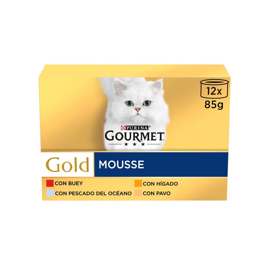 12 latas x 85 g Gourmet Gold Mousse Surtido latas para gatos, , large indicador imagen numero 1