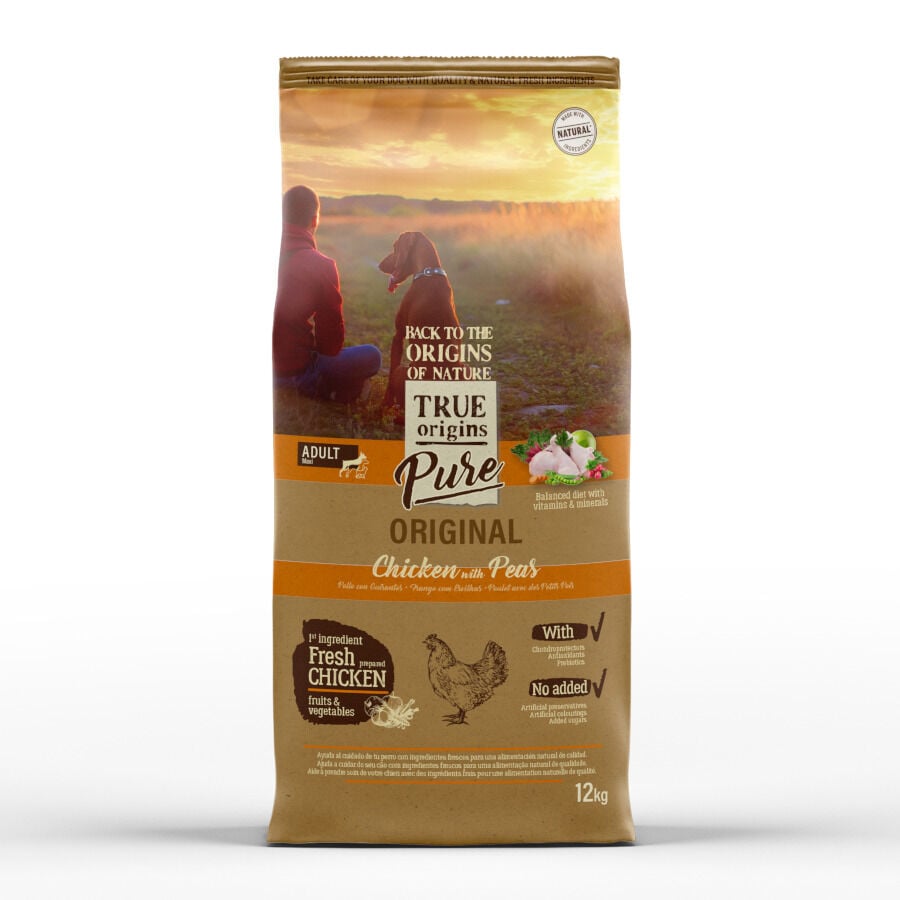 12 kg True Origins Pure Adult Maxi Pollo pienso para perros, , large indicador imagen numero 1