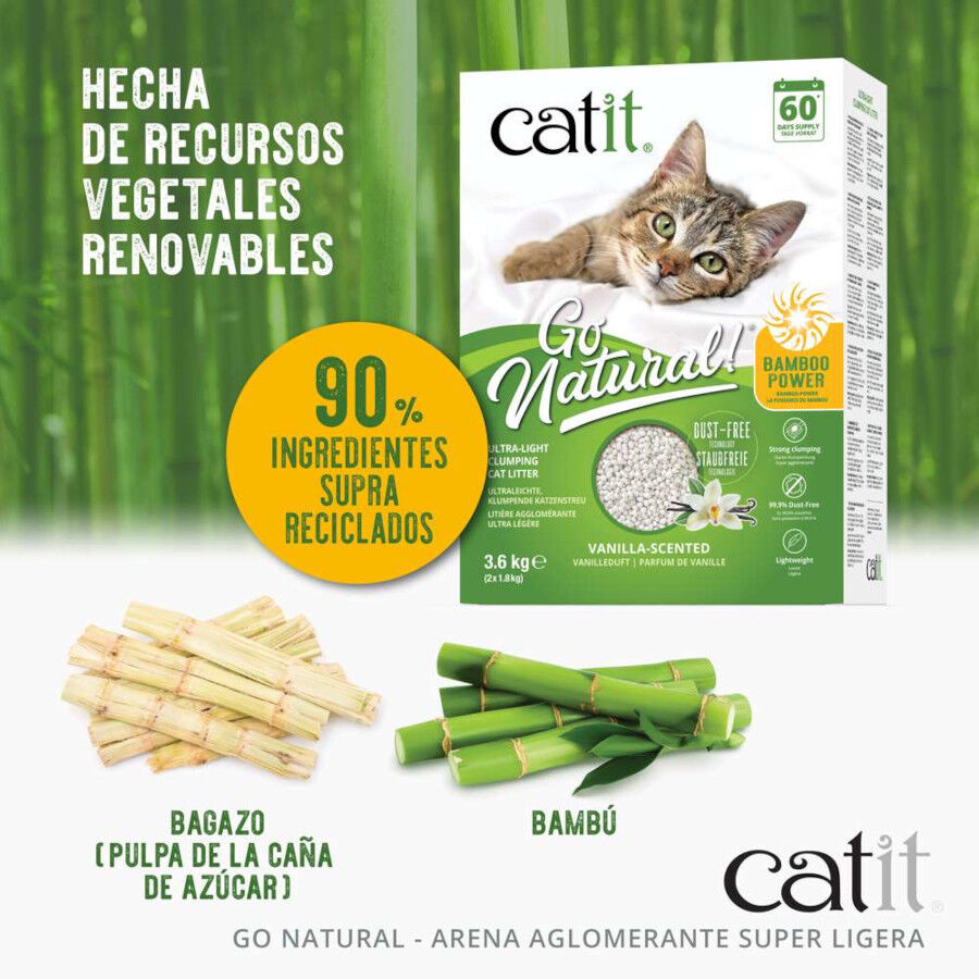 Catit Go Natura! Arena Biodegradable Bamb&uacute; para gatos, , large indicador imagen numero 3