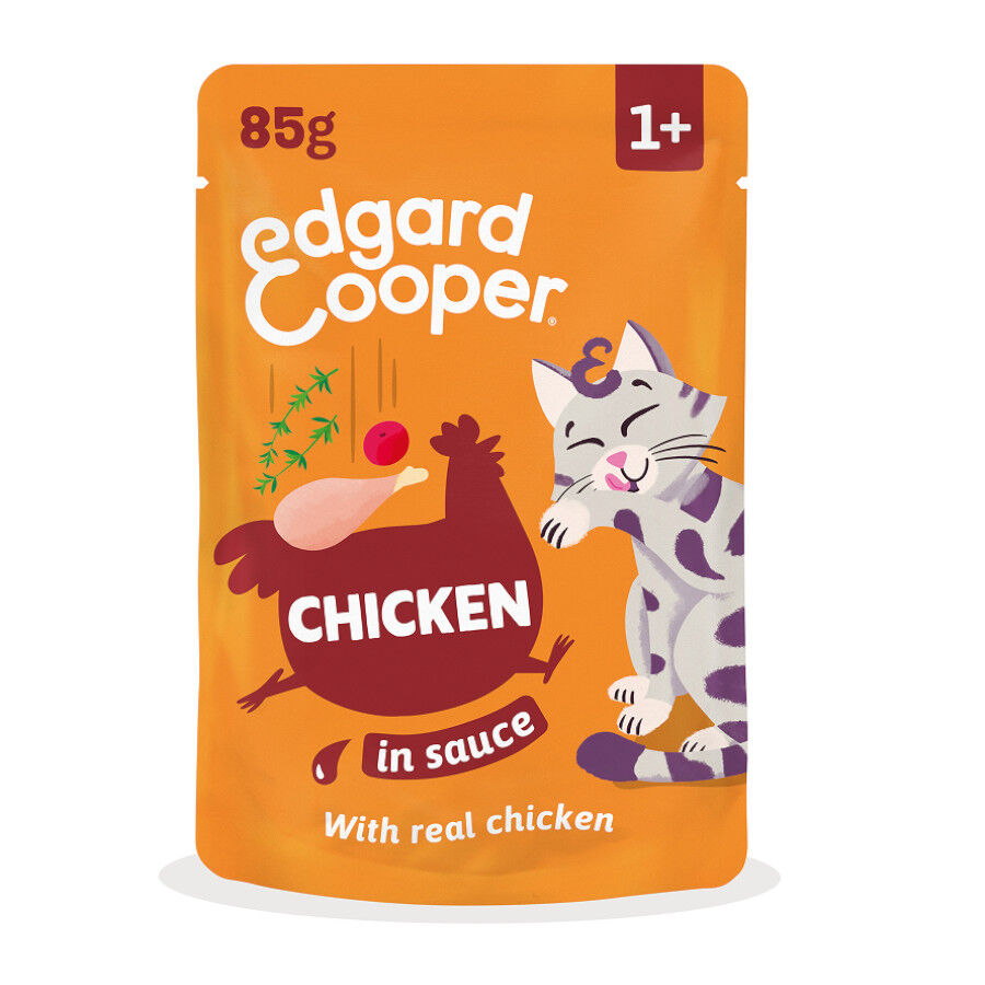 85 g Edgard & Cooper Pollo sobre en salsa para gatos, , large indicador imagen numero 1