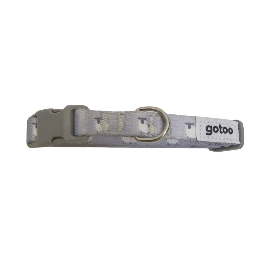 Gotoo Set de correa y collar con estampado ovejitas gris para cachorros, , large Imagen numero 4