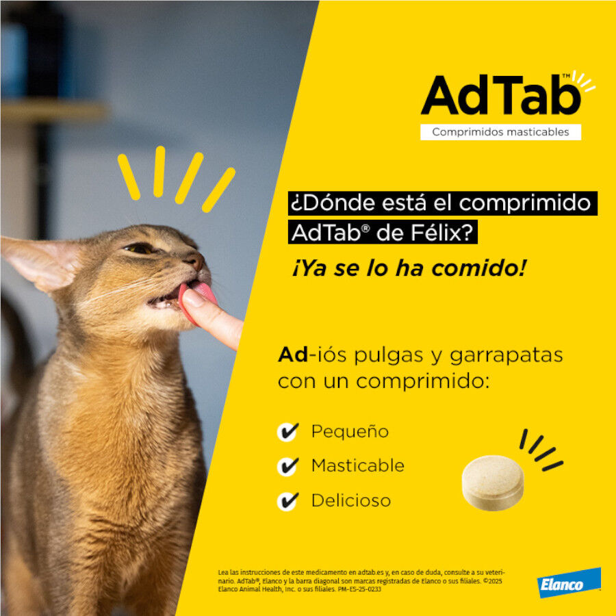 AdTab Comprimidos Masticables Antiparasitarios para gatos, , large Imagen numero 5