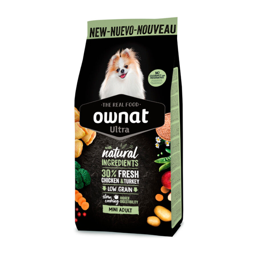3 kg Ownat Mini Adult Ultra Pollo y Pavo pienso para perros, , large indicador imagen numero 1