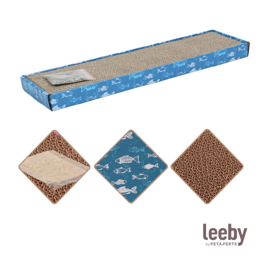 Leeby Fitz tabla rascador de cart&oacute;n azul para gatos, , large Imagen numero 6