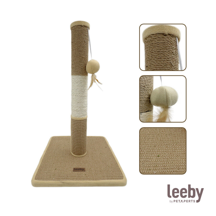 Leeby Mimi rascador de sisal y terciopelo con juguete para gatos, , large indicador imagen numero 5