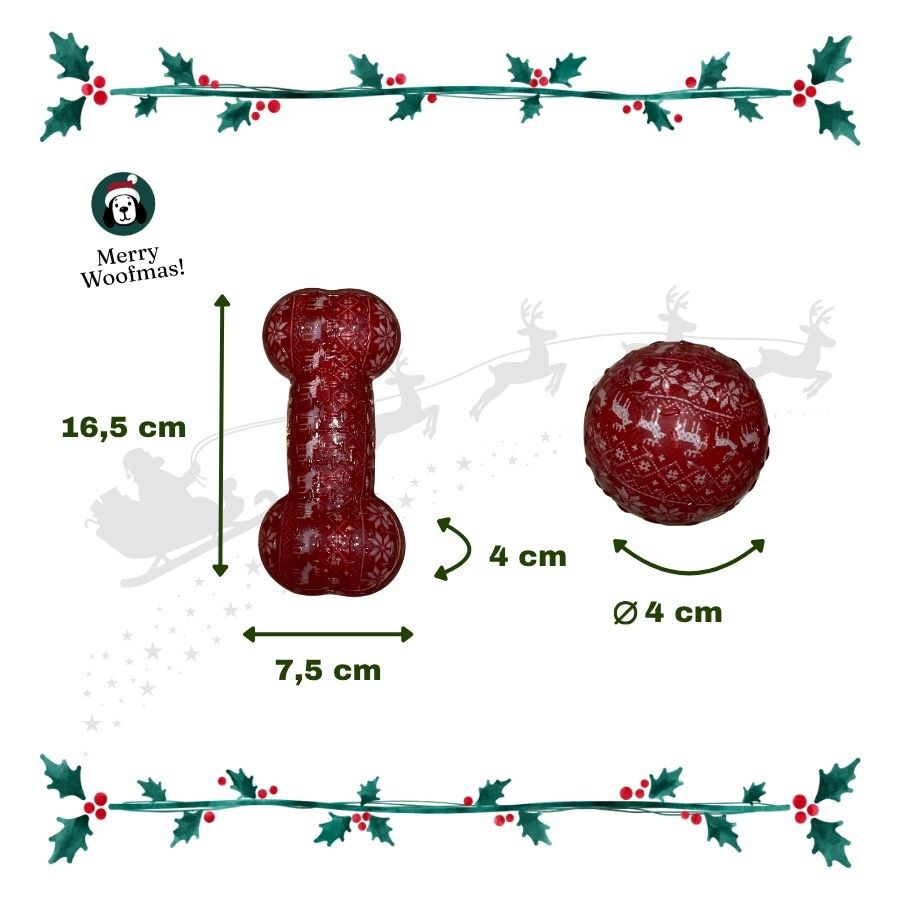 Wonder Christmas Hueso y Pelota Juguete para perros, , large indicador imagen numero 3