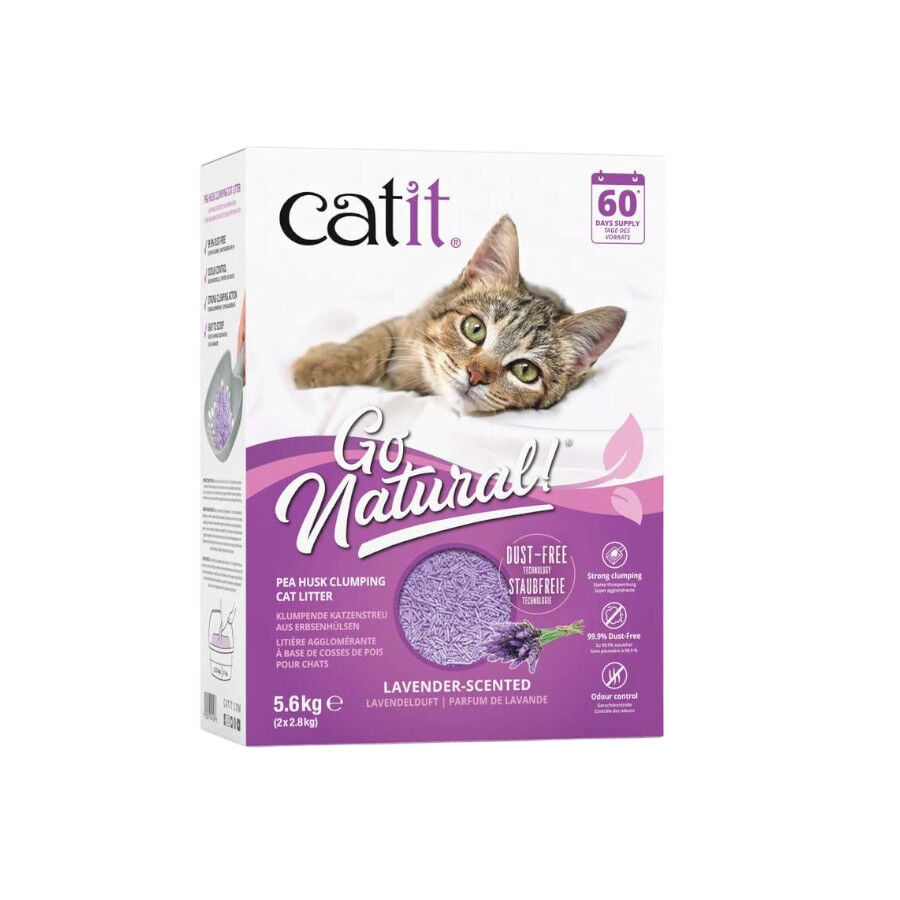 Catit Go Natura! Arena C&aacute;scara Guisante Lavanda para gatos, , large Imagen numero 1