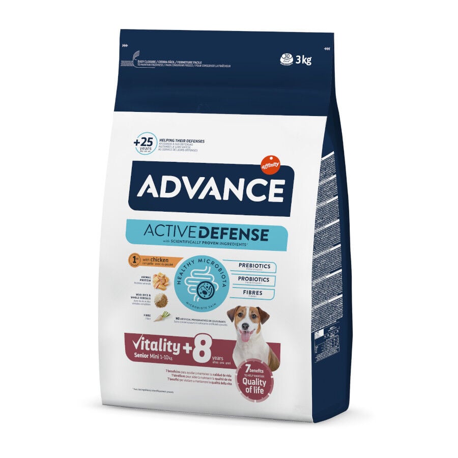 3 kg Advance Senior Mini +8 Pollo y Arroz pienso para perros, , large indicador imagen numero 1