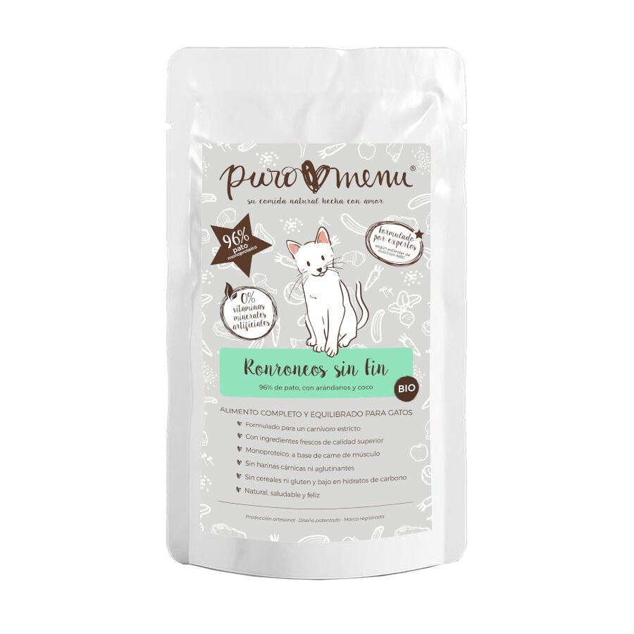 100 g Puro Menu Bio Ronroneos sin Fin sobre para gatos, , large Imagen numero 1