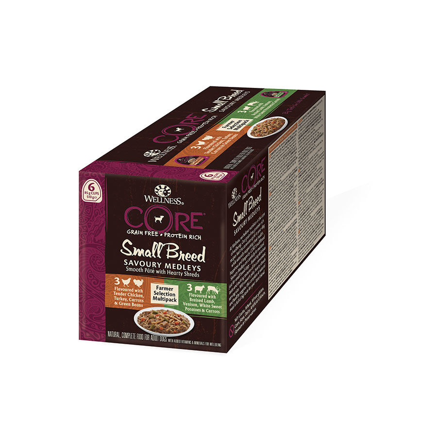 Pack 6 Tarrinas Wellness Core Farmer Selection para Perros de Razas Peque&ntilde;as 85gr Imagen numero 3