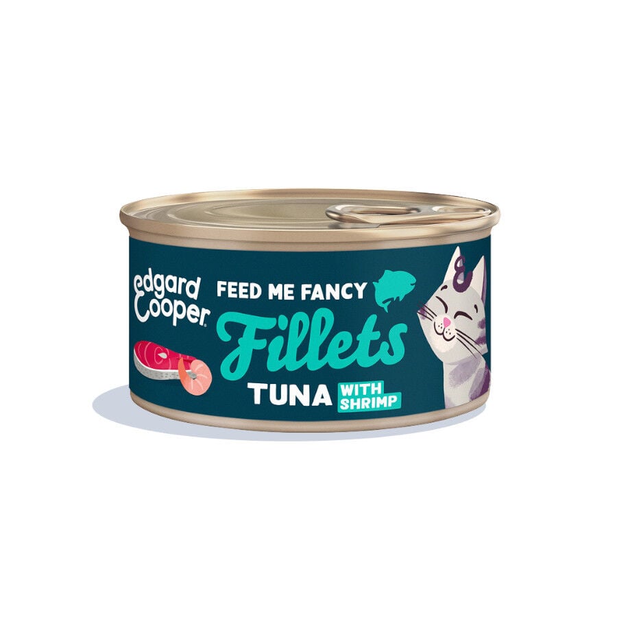 70 g Edgard & Cooper Filetes de At&uacute;n y Gambas lata para gatos, , large indicador imagen numero 1