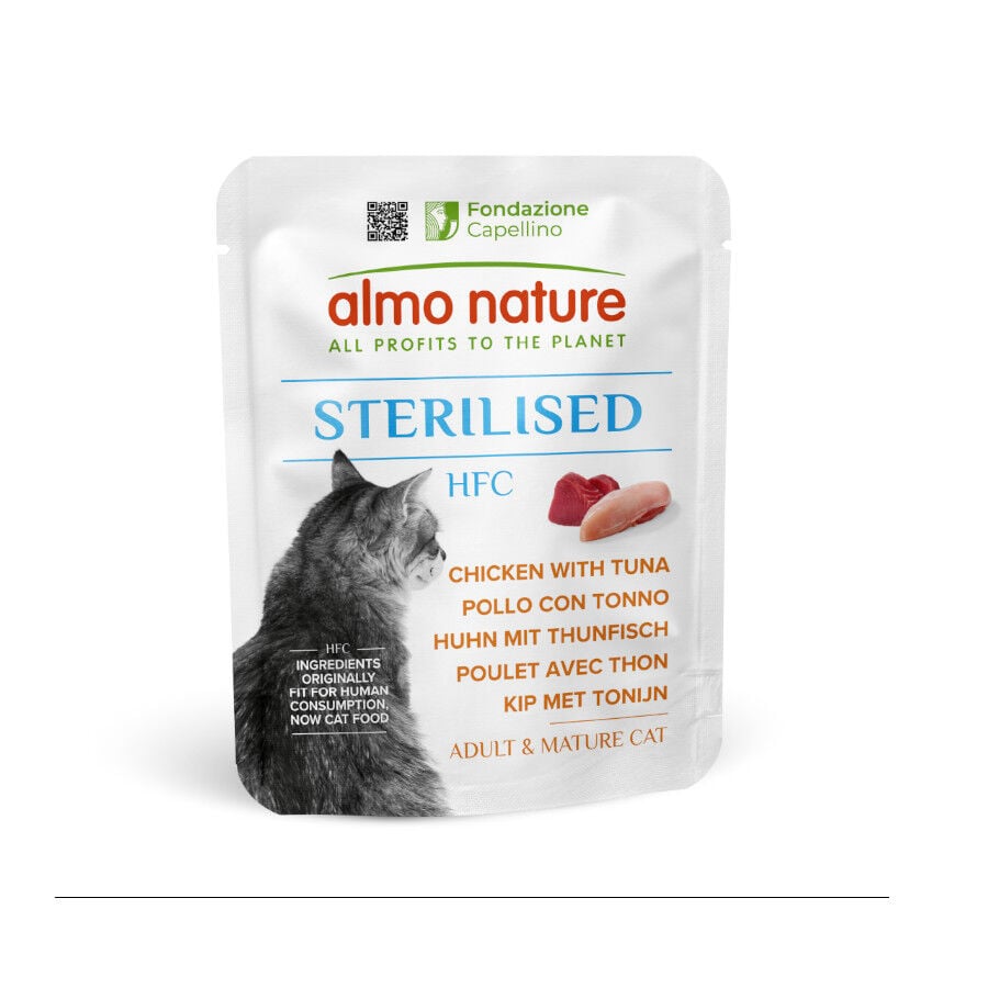 50 g Almo Nature HFC Sterilised de Pollo y At&uacute;n en Sobre para gatos, , large indicador imagen numero 1