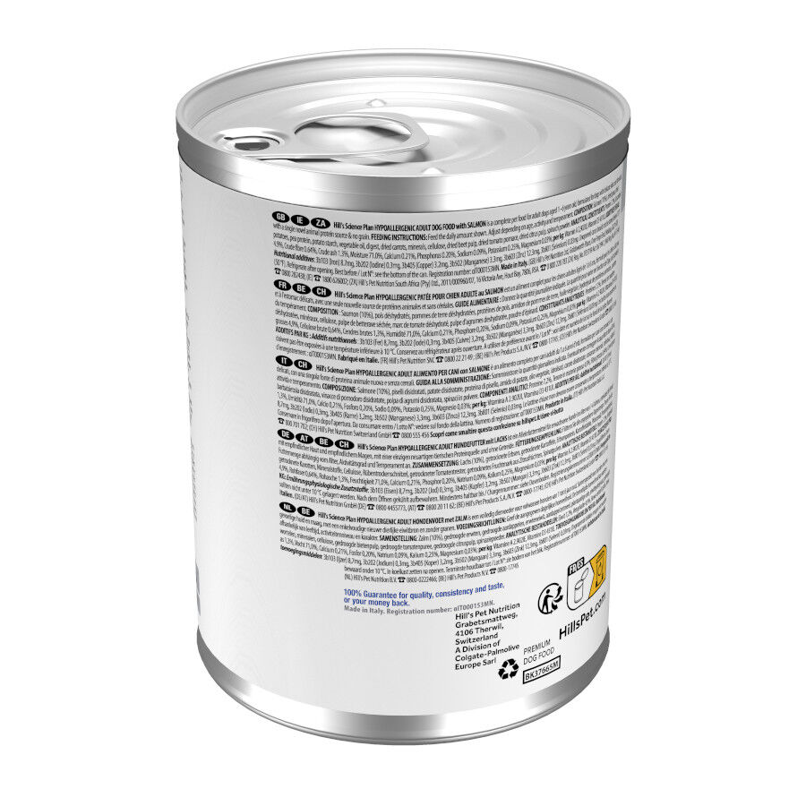 363 g Hill's Science Plan Hypoallergenic Alimento H&uacute;medo con Salm&oacute;n para Perros Adultos, , large indicador imagen numero 7