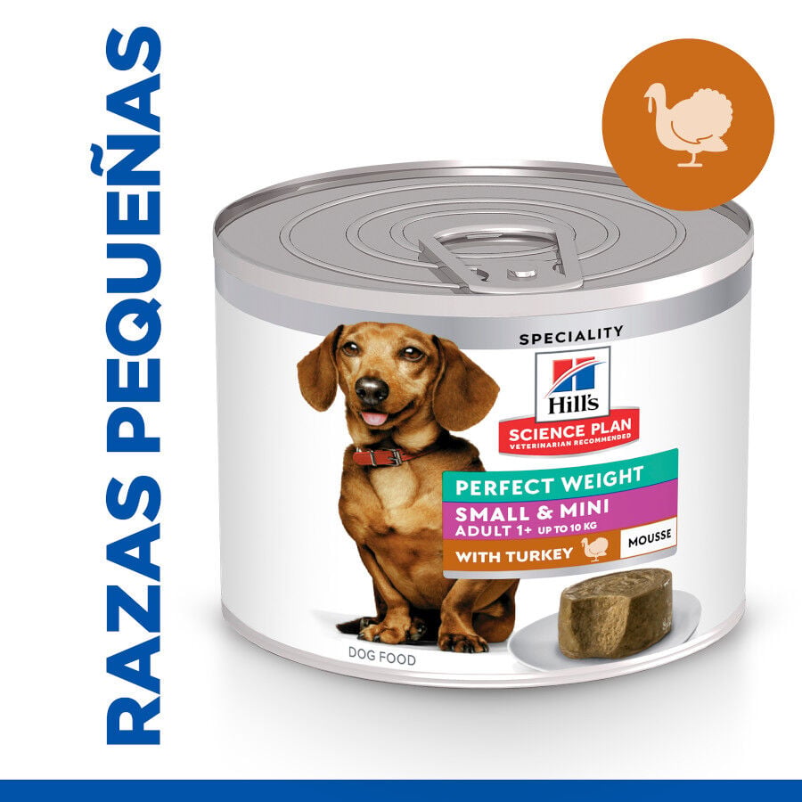200 g Hill's Science Plan Adult Small & Mini Perfect Weight Mousse de Pavo lata para perros, , large indicador imagen numero 1