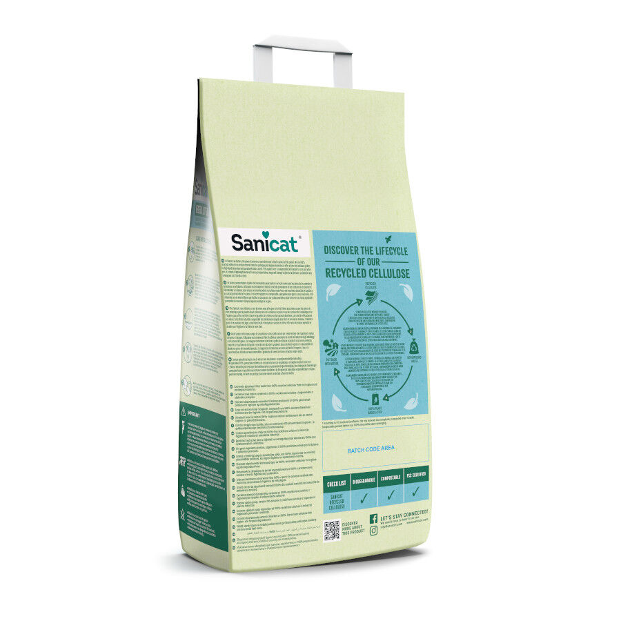 10 L Sanicat Recycled Cellulose Lecho Natural para gatos, , large indicador imagen numero 2