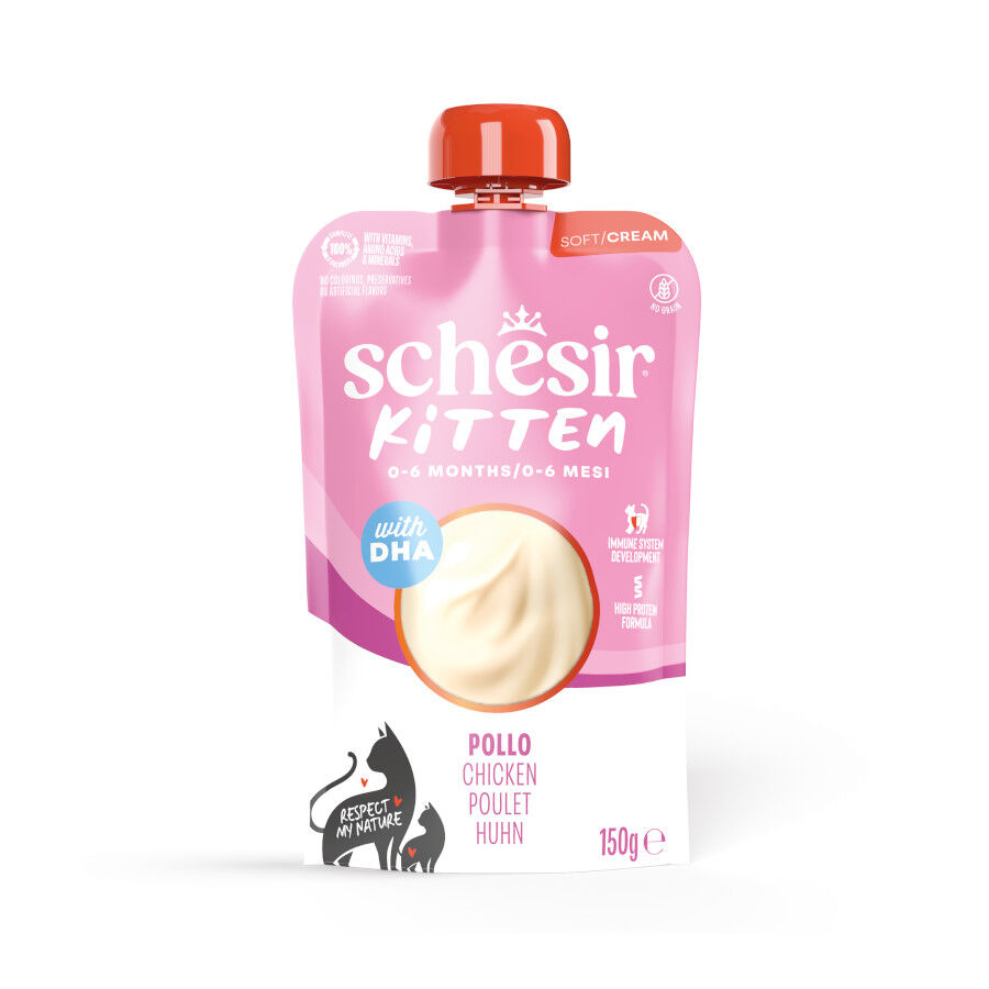 150 g Schesir Pollo en Crema para gatito, , large Imagen numero 1