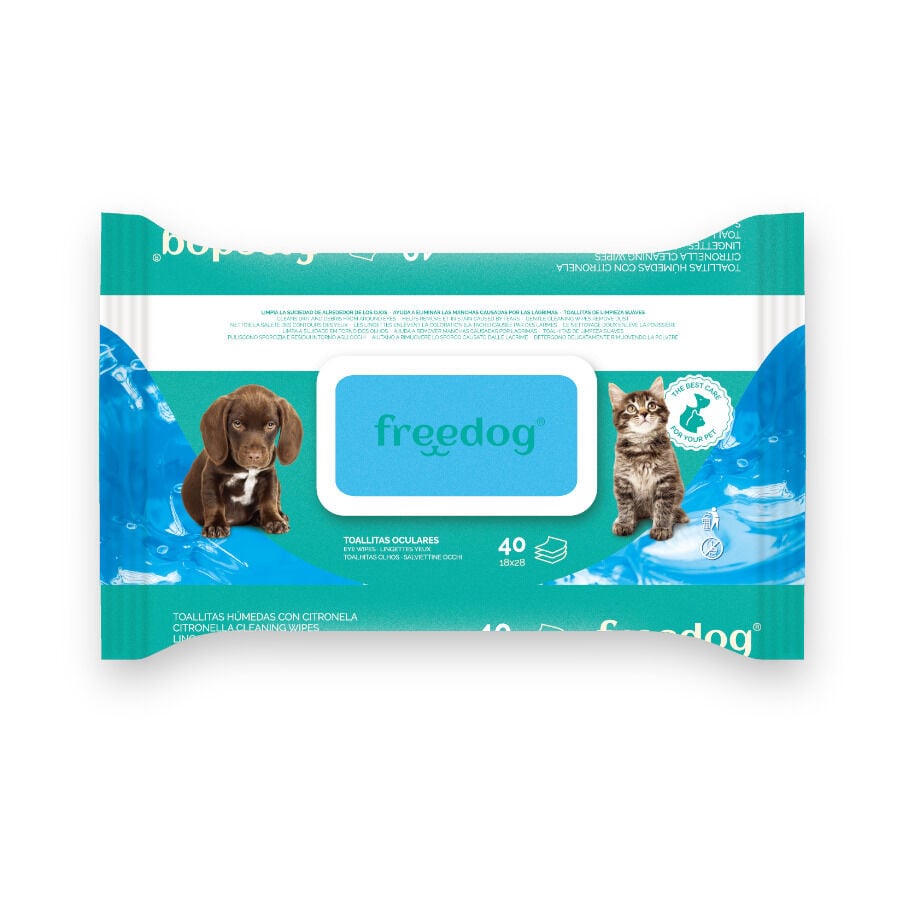 Freedog Toallitas H&uacute;medas Oculares para perros y gatos