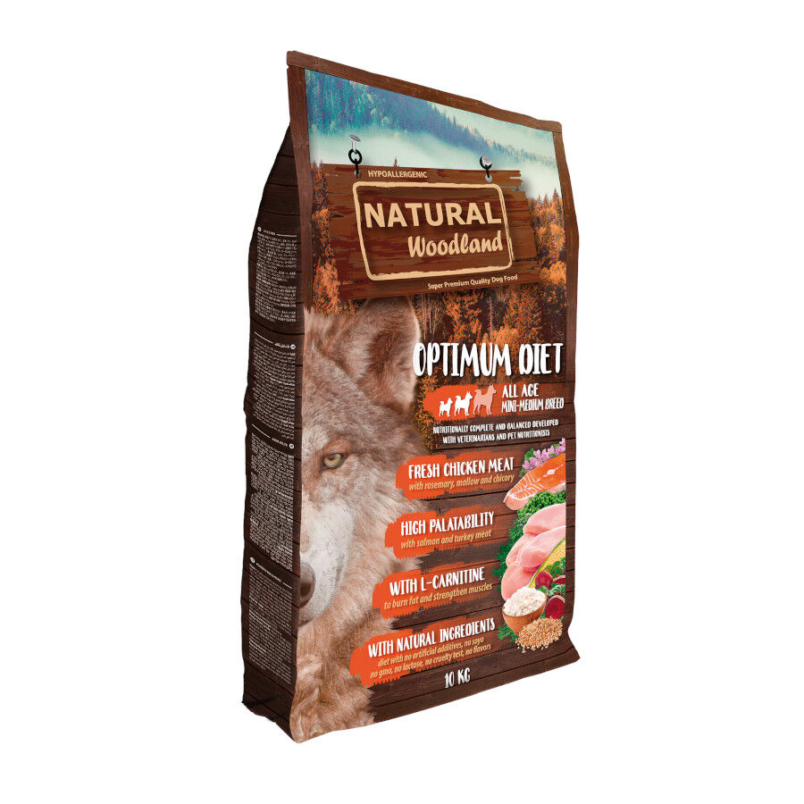 10 kg Natural Woodland Mini-Medium Optimum Diet Hypoallergenic pienso para perros, , large Imagen numero 1